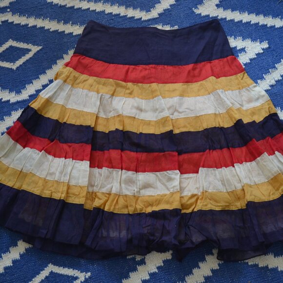 NWT Anthropologie Edme & Esyllte Button Front Striped Skirt 100% Cotton 4 - Picture 2 of 10
